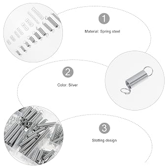 CHILDWEET 200pcs Extension and Compression Spring Assortment Kit Spring Tools and Equipment Versatile Assortment for Home Repairs and Projects