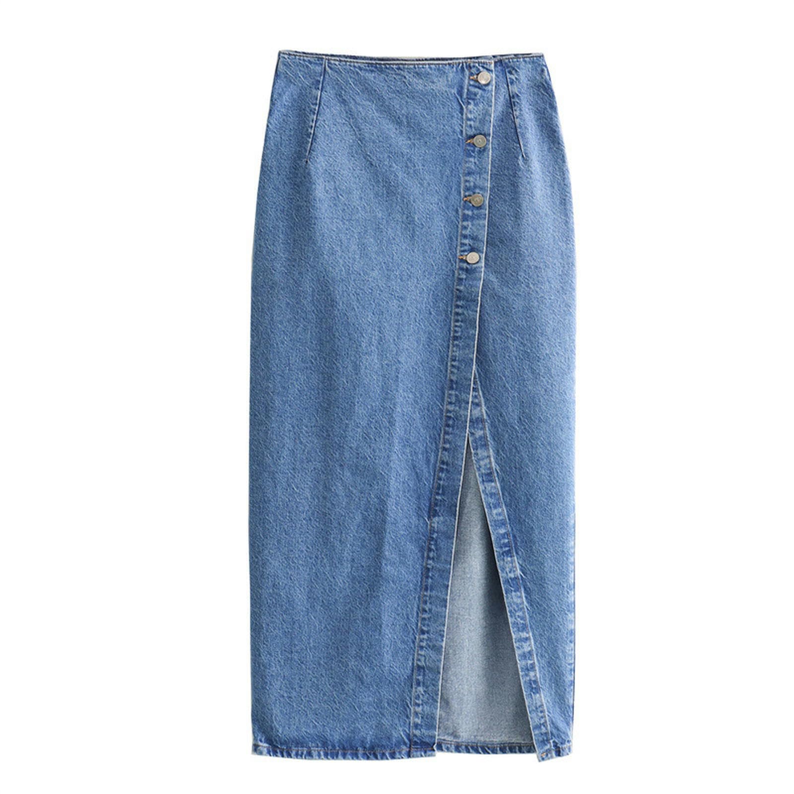 Gilet + robe-jupe en jean court solution look automne ample anti-serrage M