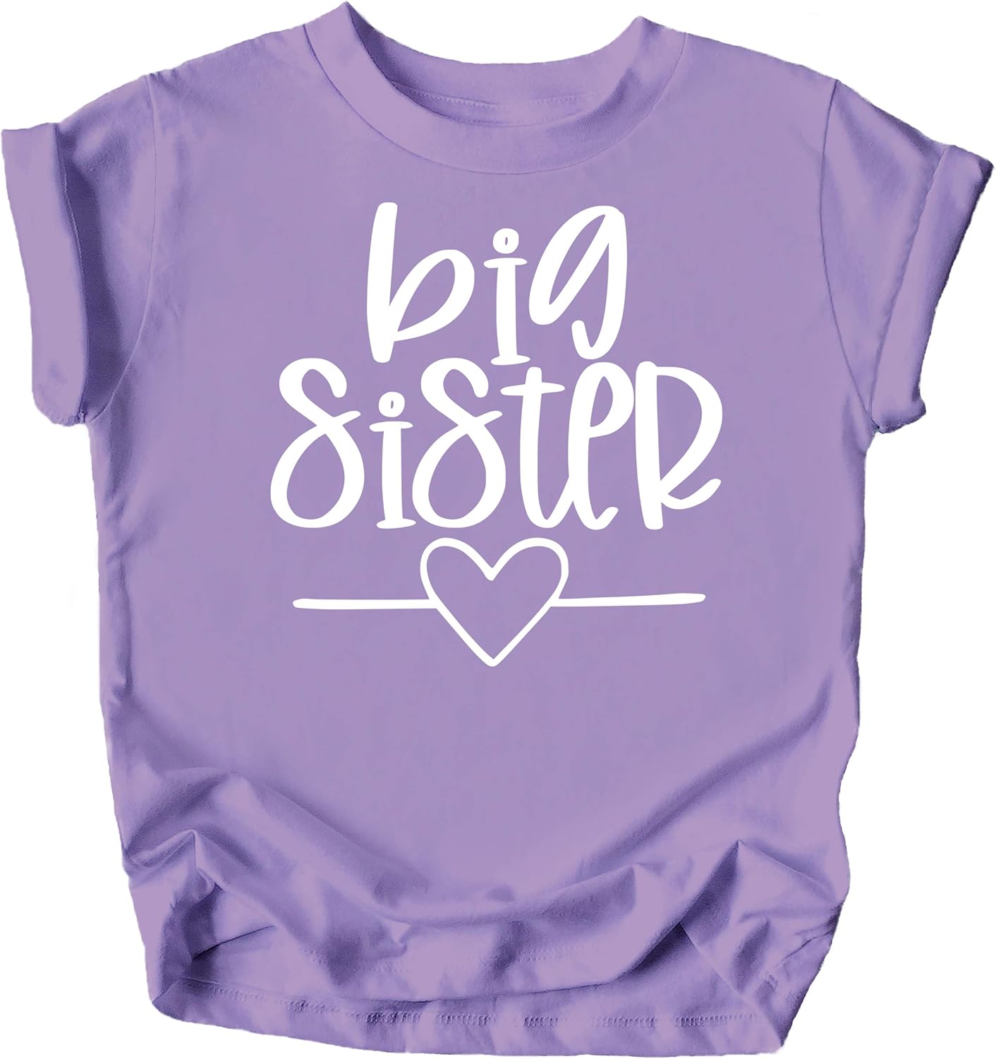 Olive Loves Apple Big Sister Heart Sibling Reveal T-Shirt for Baby and Toddler Girls Sibling Outfits