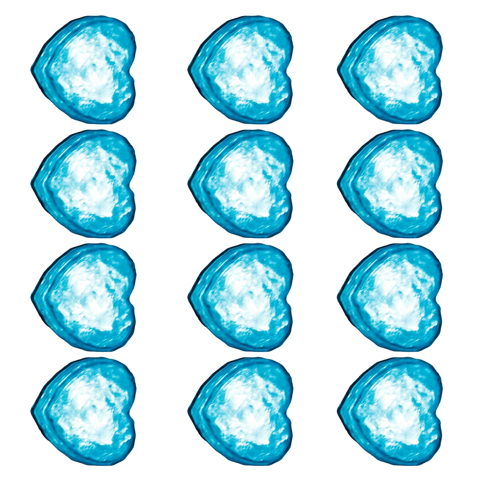 APGLSXY 12pcs Water Activated LED Flashing Heart Shape Ice Cubes Atmospheres Light Party Drink Decorations for Beverage Use Party Drink Decorations