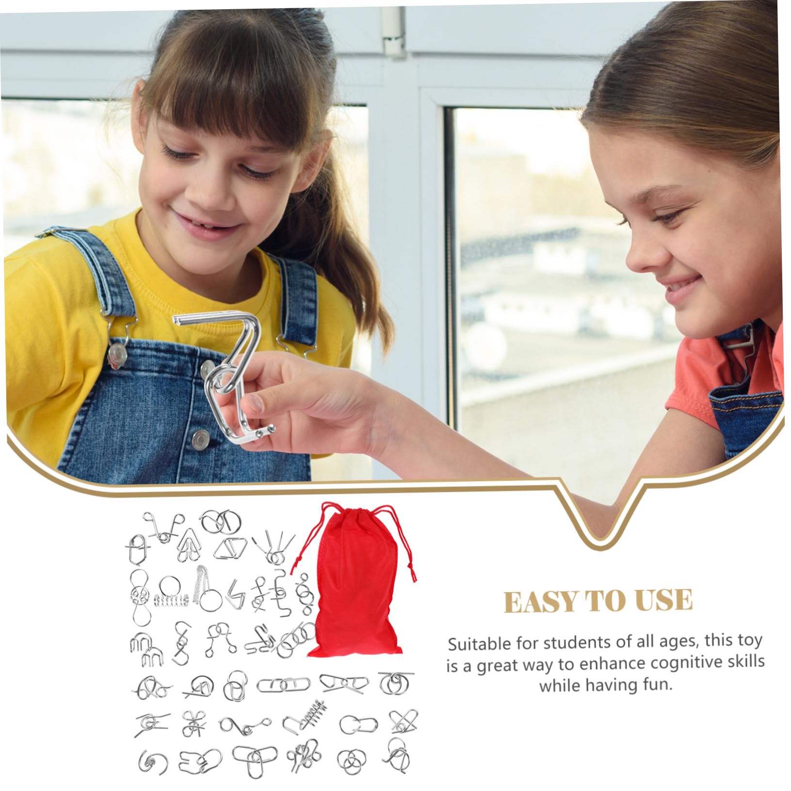 ERINGOGO Rompicapo in Metallo Intellettuali Lu Ban Lock Giocattoli Educativi per Adulti Puzzle Teaser per Allenamento Mentale Leggeri con Sacchetto di Conservazione Stimola e Creatività