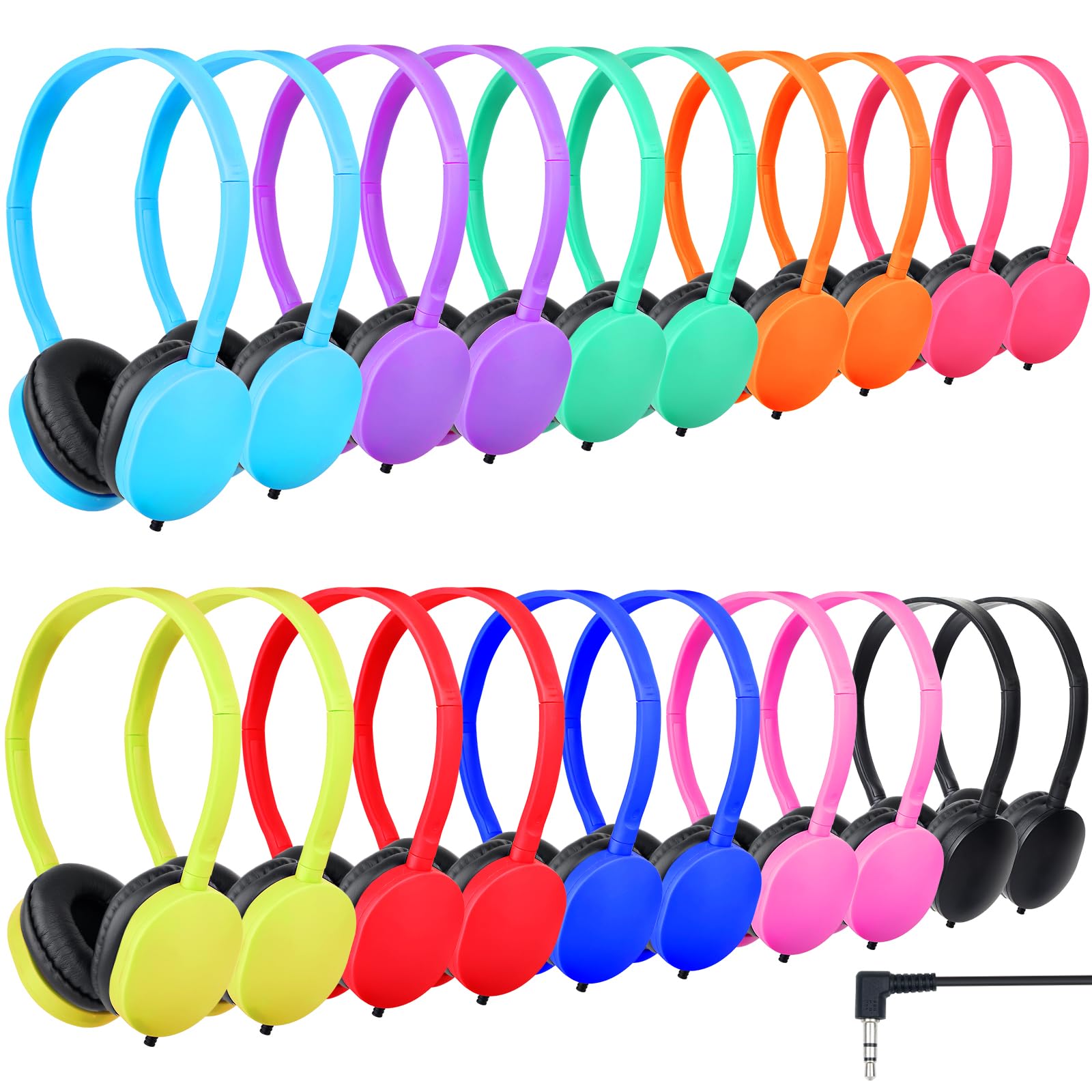 ZNXZXP Kids Headphones Bulk 10 Pack for School Classroom Children Boys Girls Teen Adult,Computer Class Set of Headphones for Students 3.5mm Jack Multi