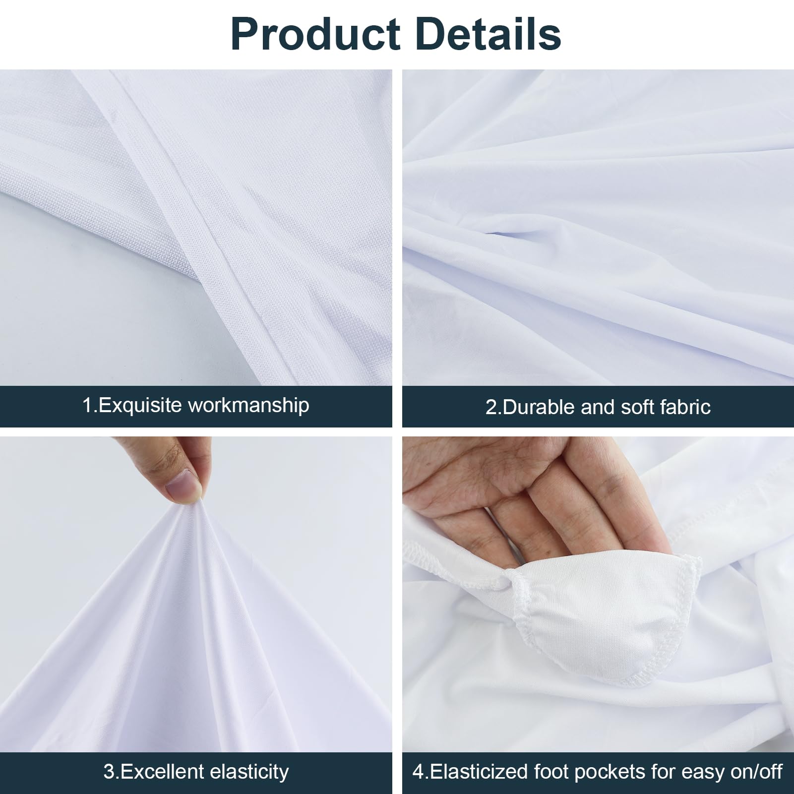 Lot de 10 housses extensibles pour tables mange-debout - 80 à 85 cm