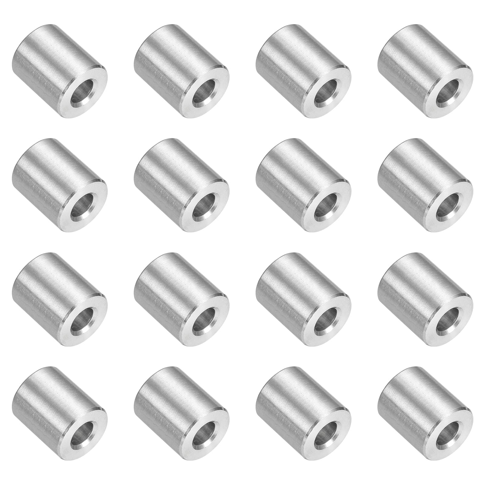 sourcing map 16Pcs 304 Stainless Steel Spacer 9/16" OD x 1/4" ID x 5/8" Length(14x6x16mm) Screw Standoff Bushing Plain Finish Unthreaded Round Metal Spacer for M6 Screws Bolts and Rods