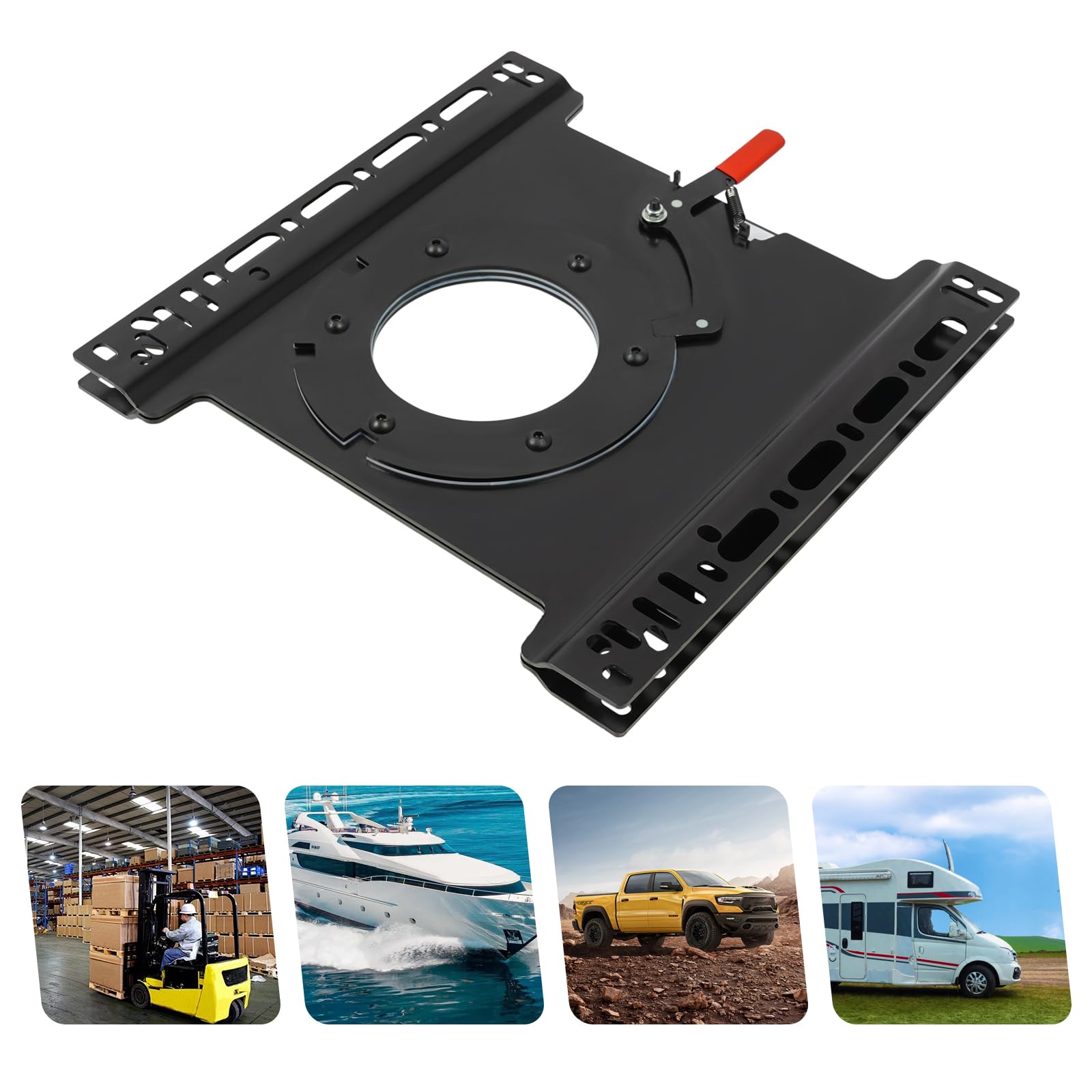 Adattatore per sedile girevole a 360°, consolle girevole in acciaio a carico pesante, base di rotazione del sedile, piastra girevole per sedile a 360 gradi compatibile con Ford Transit, VW T5/T6, per