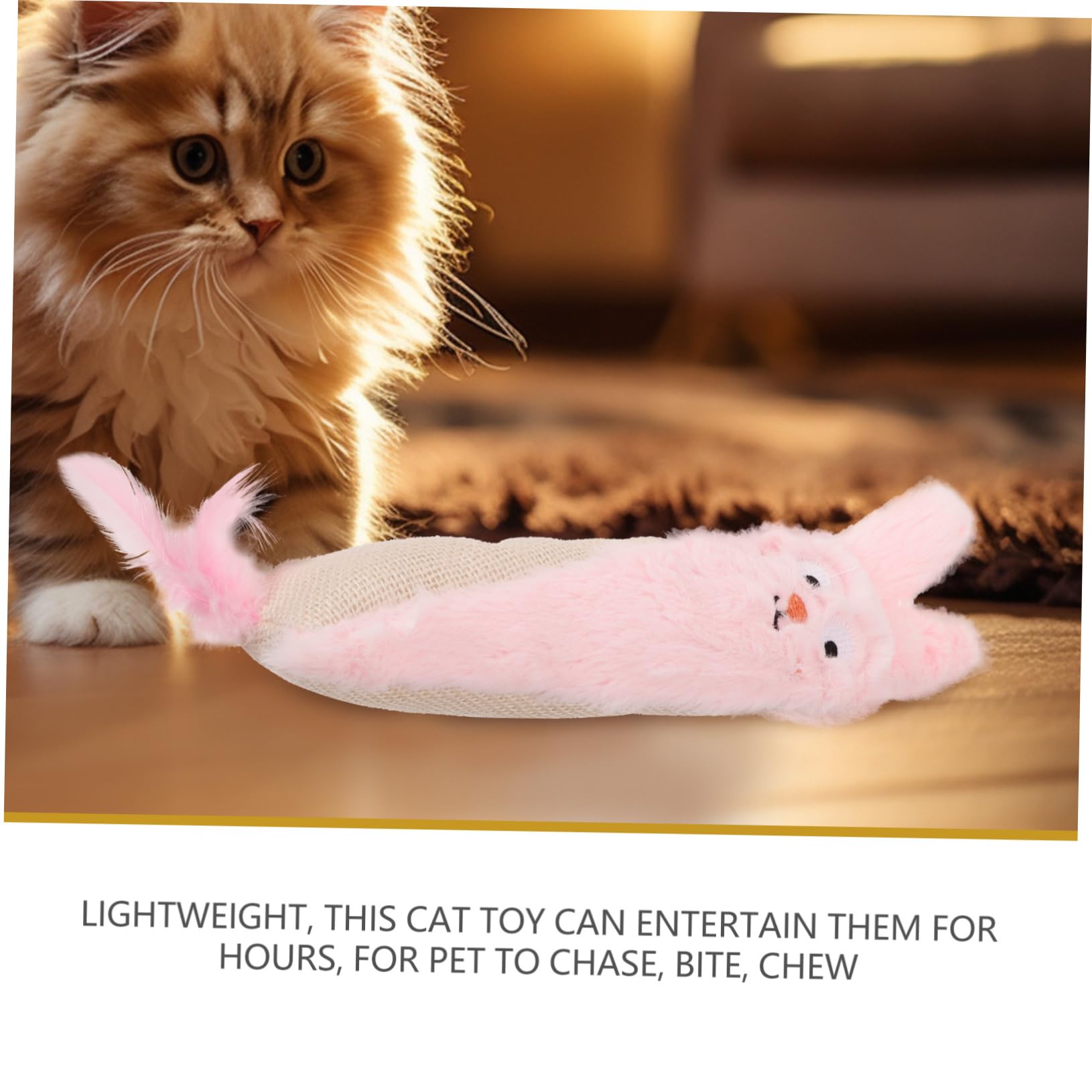 Jouet à Mâcher pour Chat avec Herbe à Chat Peluche Interactive Et Douce Forme De Lapin pour Intérieur Et Ennui