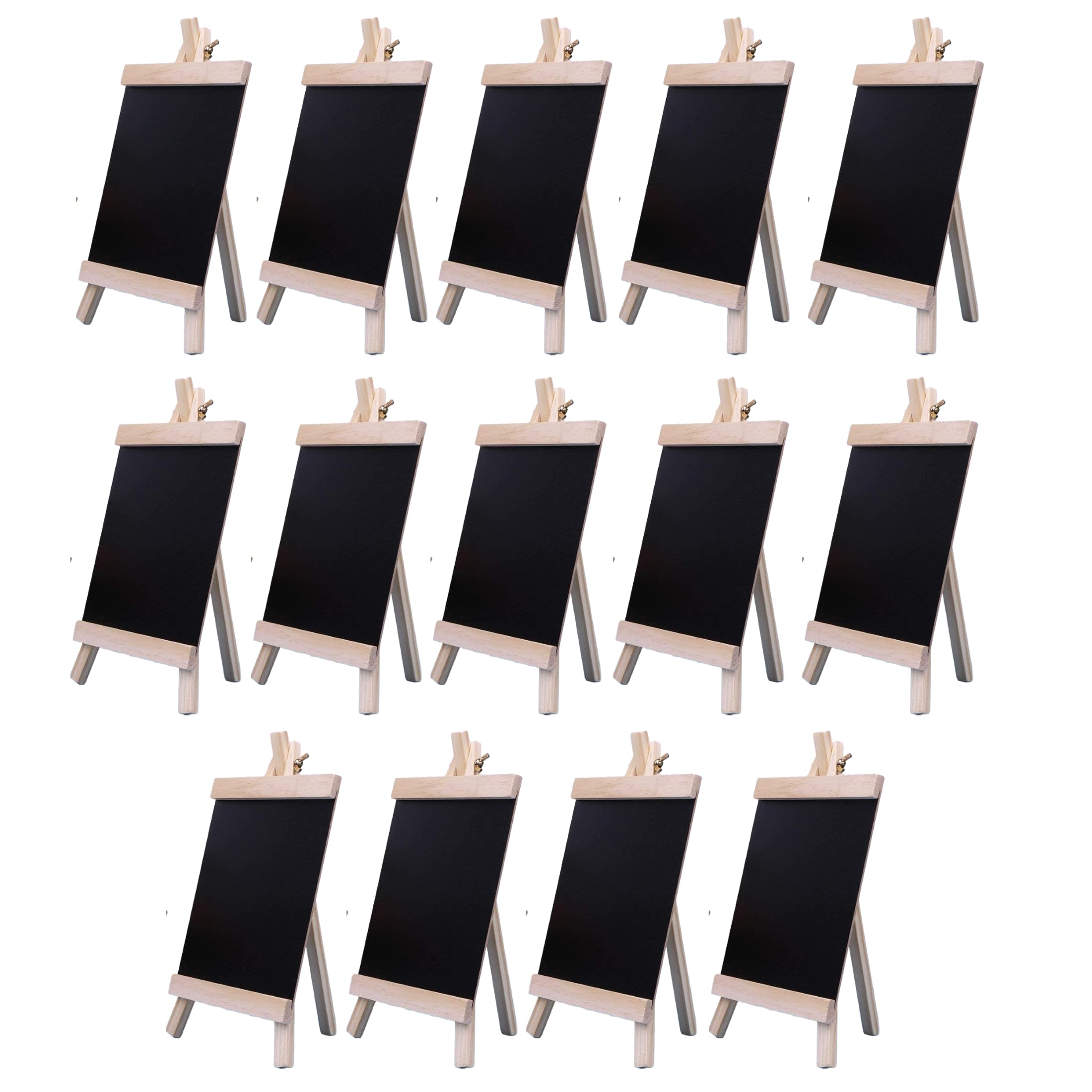 THE SRDVX 7® 20 x 36 CM, Premium Artist Wooden Easel Chalk Board, Tabletop Art Display Easel Black Board for Kids Learning, Restaurant, Message Board Pack of 14