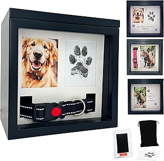 OtterPets Large Dog Urn for Ashes, 4 Customizable Displays with Paw Print Ink Kit, 8.5x8.5x5.8 Pet Urns for Dogs Ashes, Pet Cremation Box, Cat Urn for Ashes, Dog Ashes Keepsake