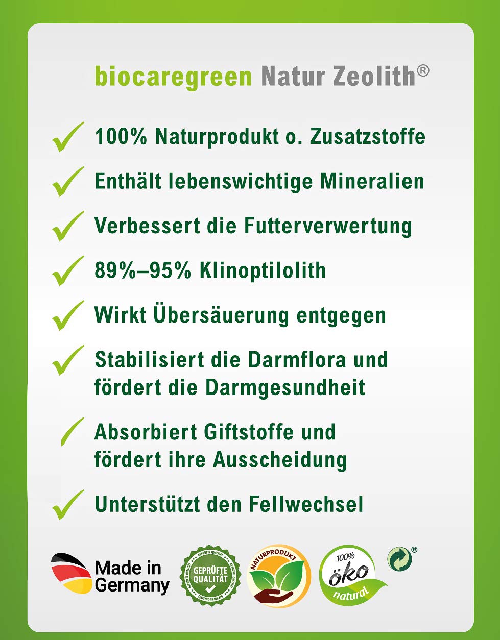 Natur Zeolith Pferd | 1kg, Garantierte Vermahlung auf 50 μm | Nahrungsergänzung für Pferde