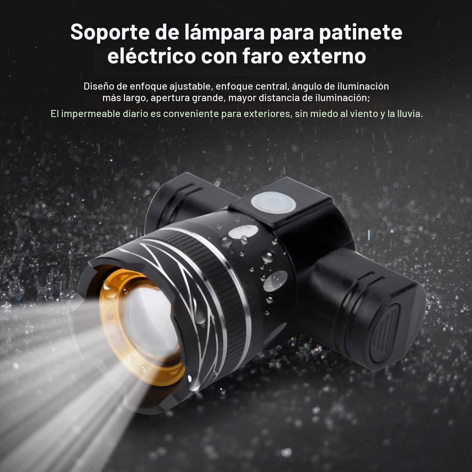 Faro LED Recargable Para Patinete Eléctrico Xiaomi M365/Pro - Faros Delanteros Para Patinete, Faros Delanteros Para Patinete Eléctrico, Iluminan Tus Paseos Nocturnos Para Mayor Seguridad Y Vi