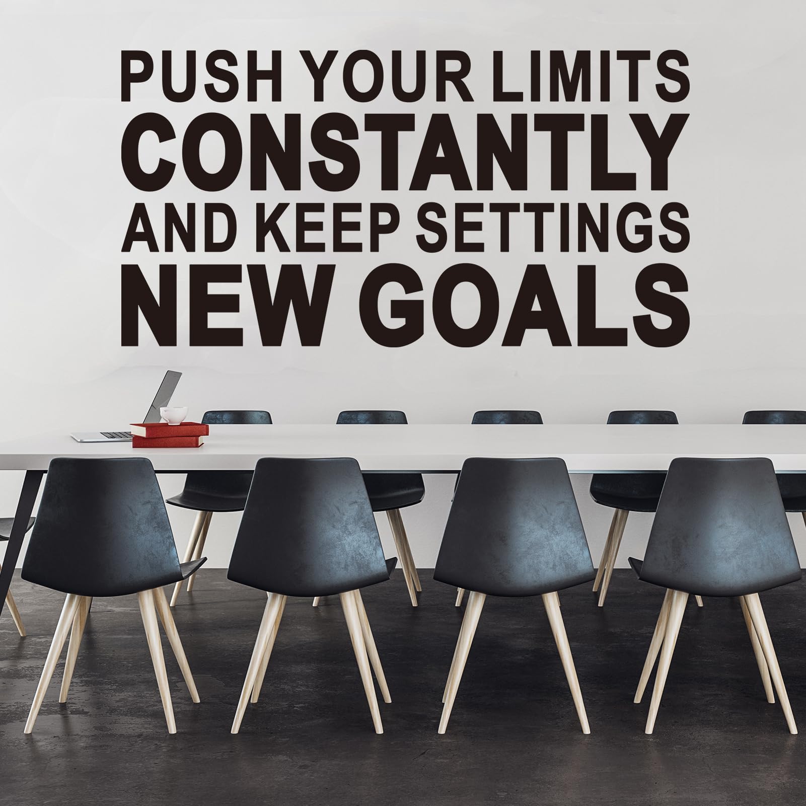 Motivational Quotes Wall Stickers for Gym: Office Inspirational Positive Vinyl Art Wall Decals for Bedroom Classroom School Home - Push Your Limits Constantly 21" X 11"