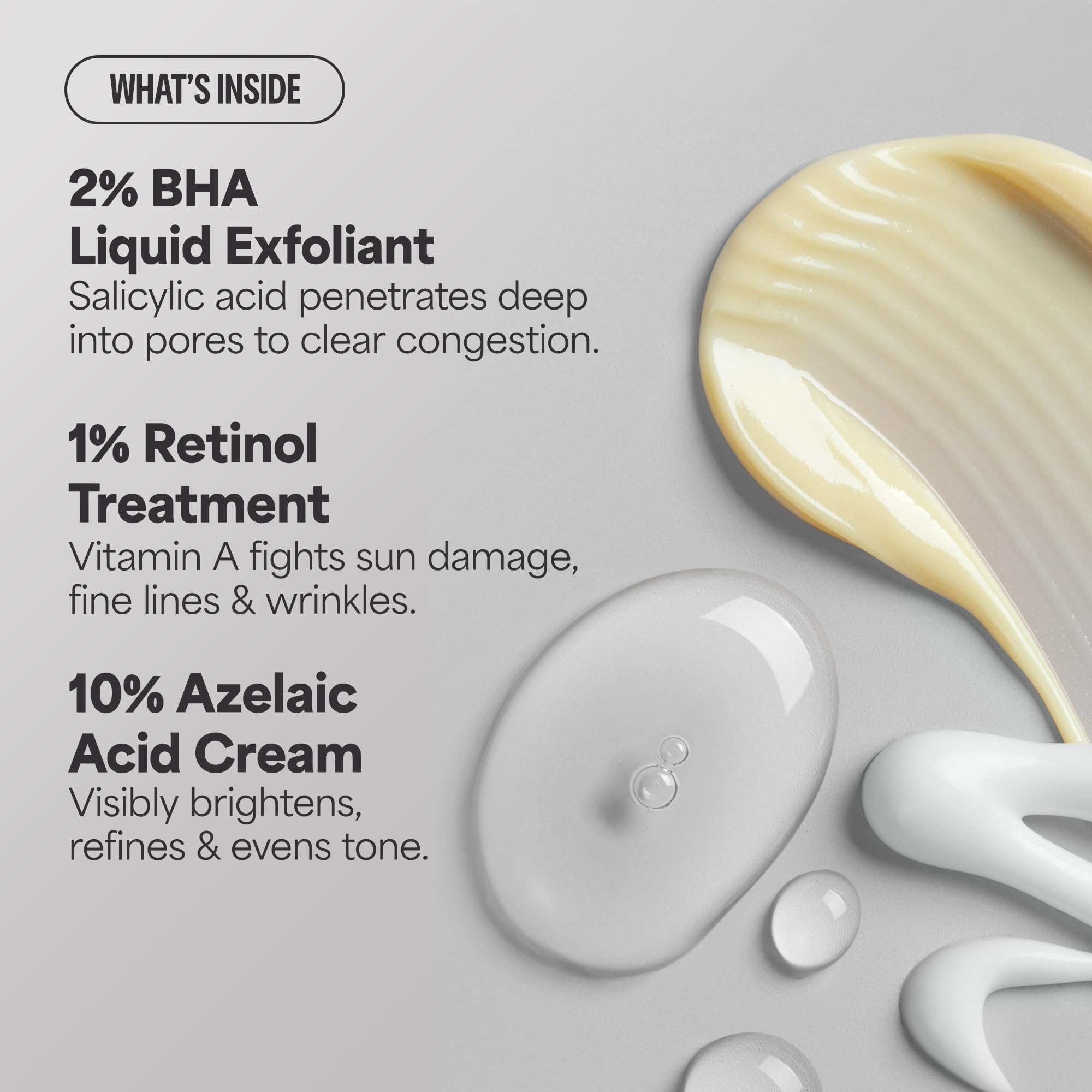 Paula's Choice Complexion Clarity Kit, 3 Piece Set Includes Full-Sized 2% BHA Exfoliant, 1% Retinol Treatment, Full-Sized 10% Azelaic Acid Booster, Skin Care Set for Clear, Glowing Skin