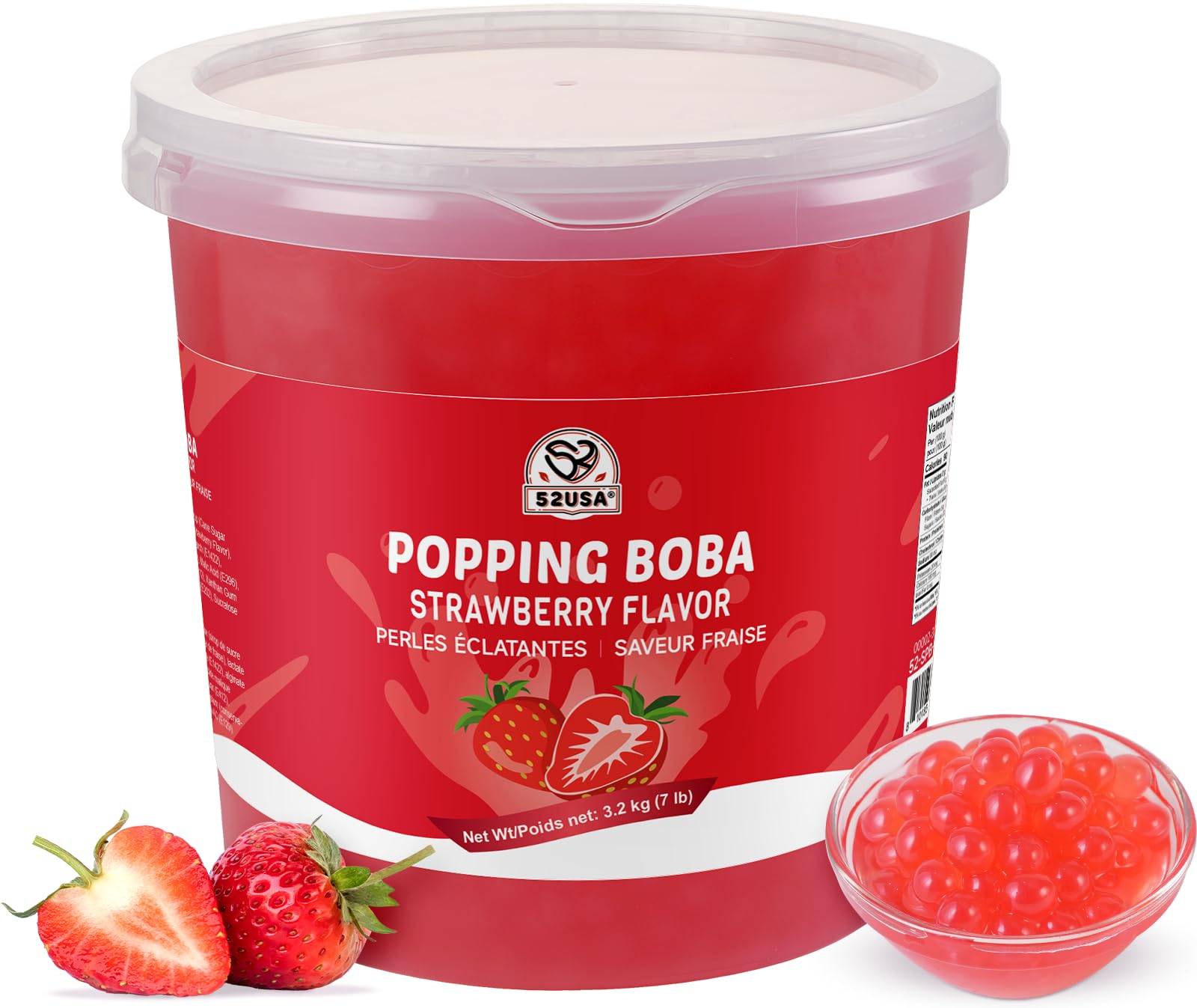 Amazon.com: 52USA Strawberry Popping Boba Peals 7.05 Pounds