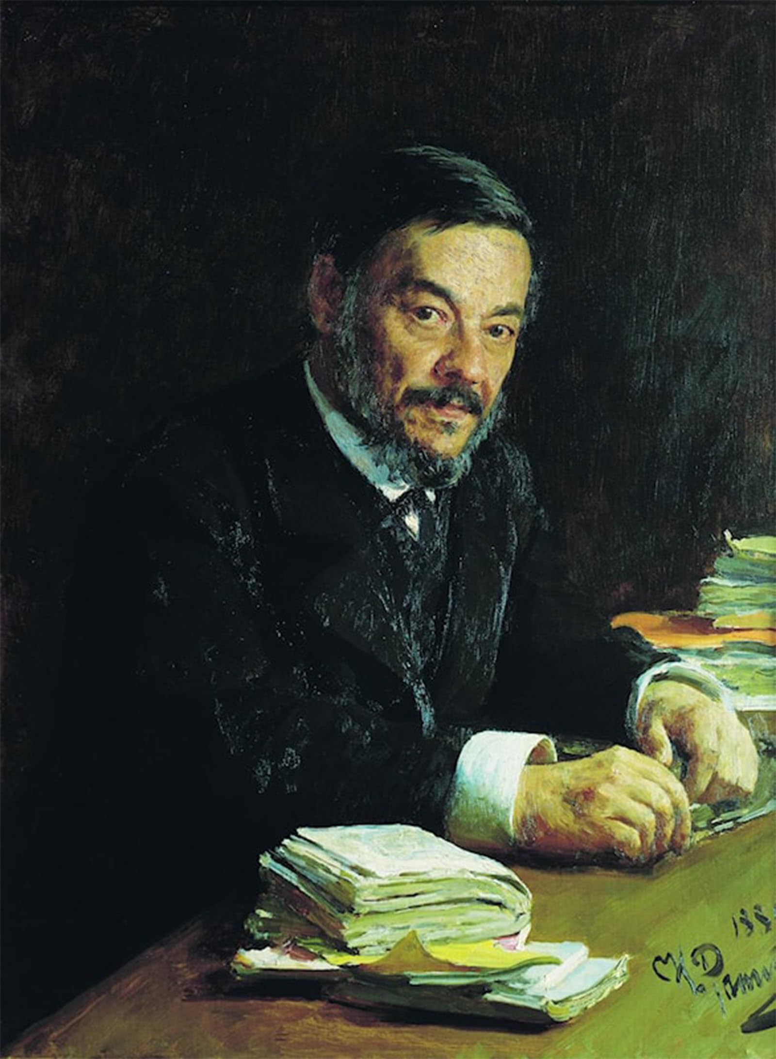 ARTXLXXBN Famous Painting Canvas Artwork Graffiti Print Portrait of Physiologist Ivan Sechenov by Il'ya Repin Portrait Canvas Image for Home Decor 60x90cm