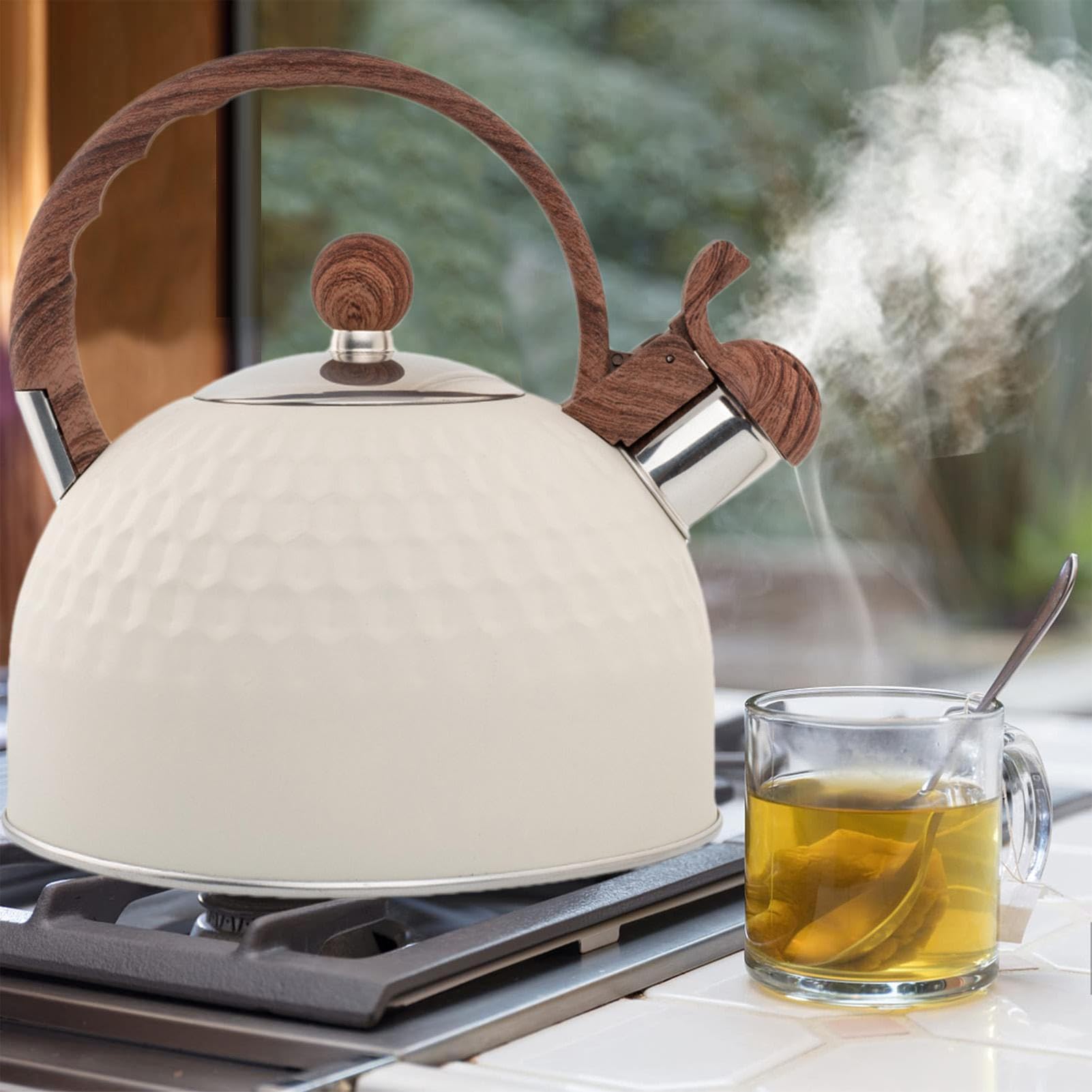 Bollitore Per Acqua - Bollitore Fischiatore 2.5L con Manico Ergonomico, con fischio | per Cucina Campeggio Giardino Festa