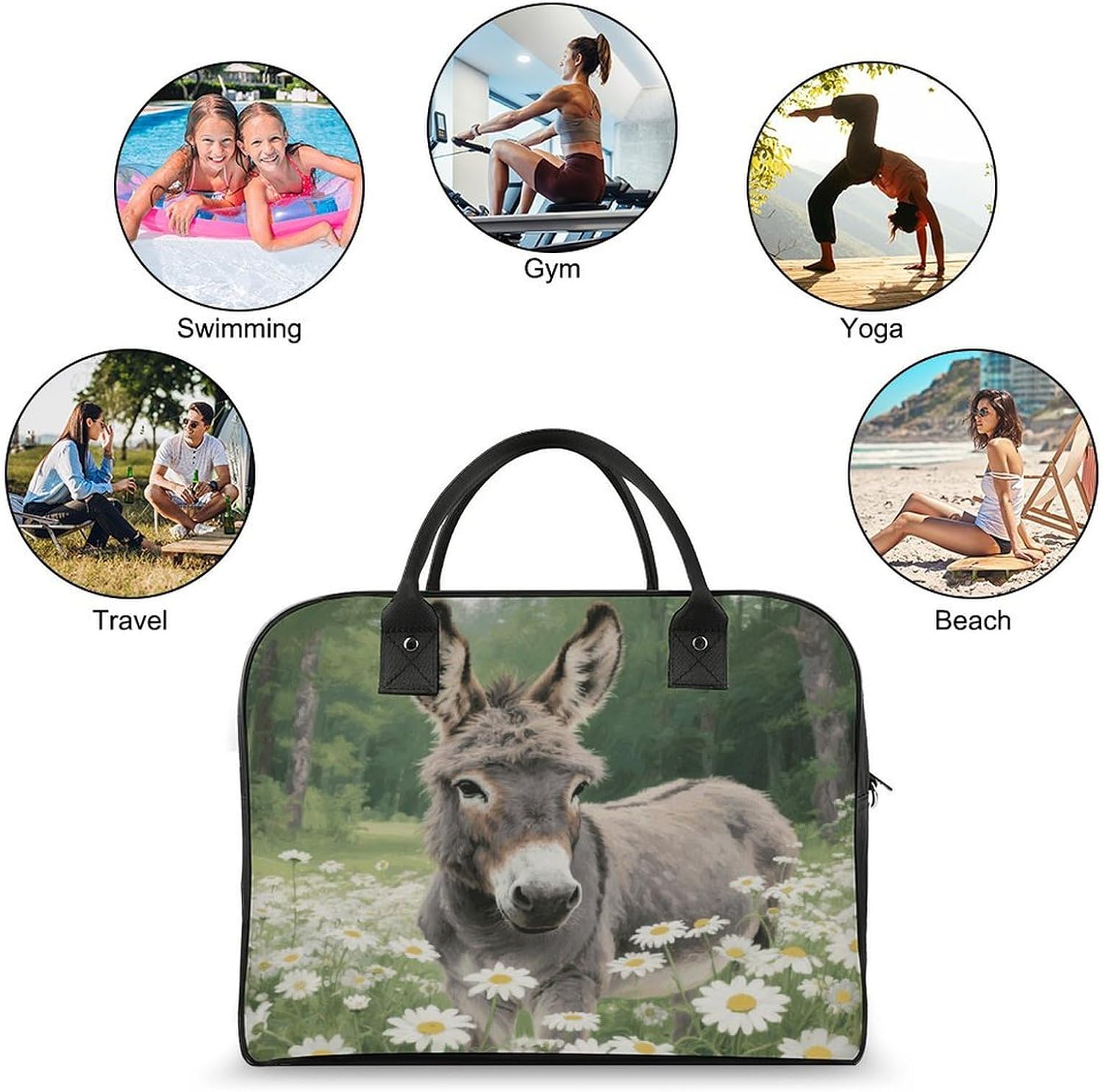 Donkey in Daisy Bush Laptop Bag with Shoulder Strap image 4
