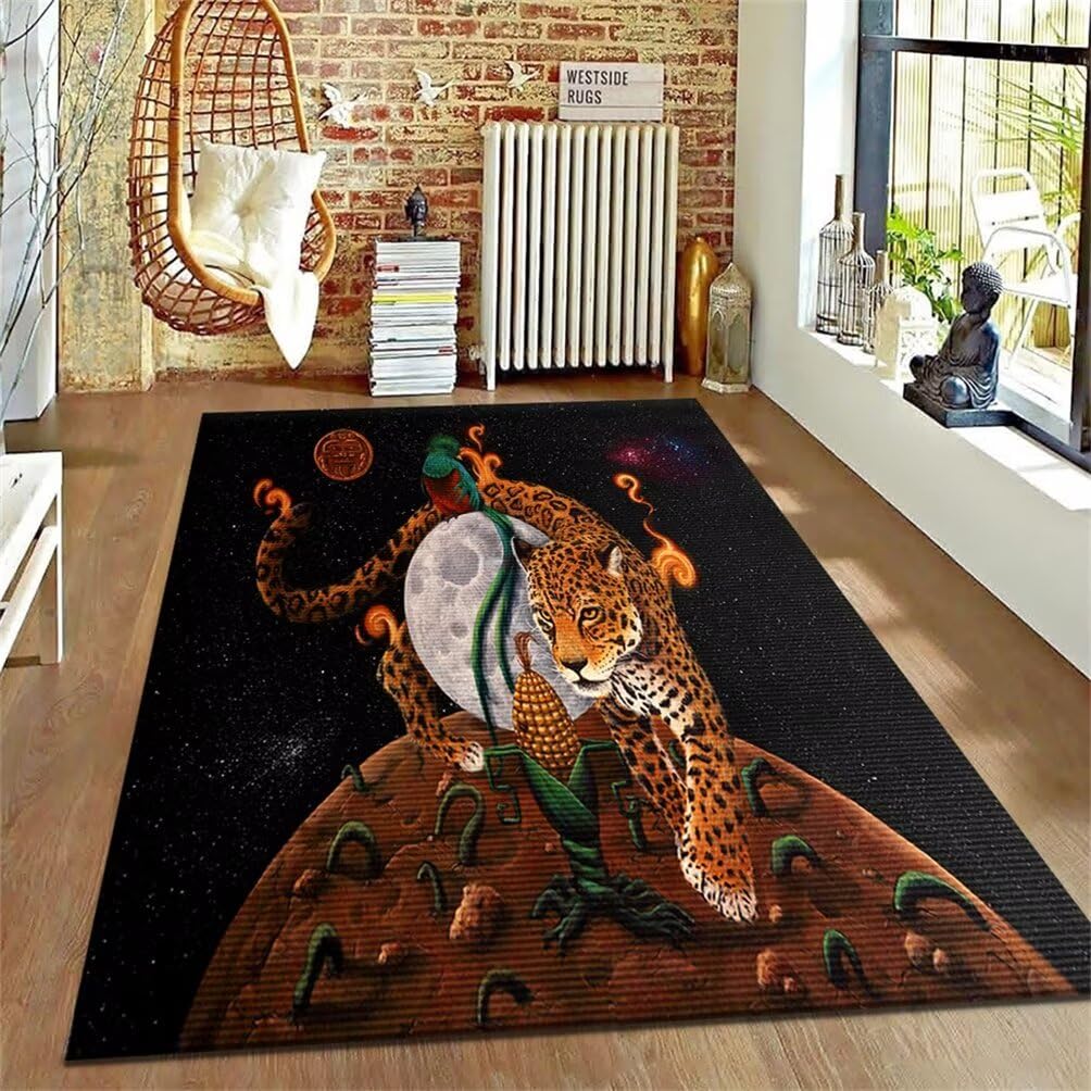 Tapis pour chambre fille et ado noir marron | Confort 3D animal 180x250cm