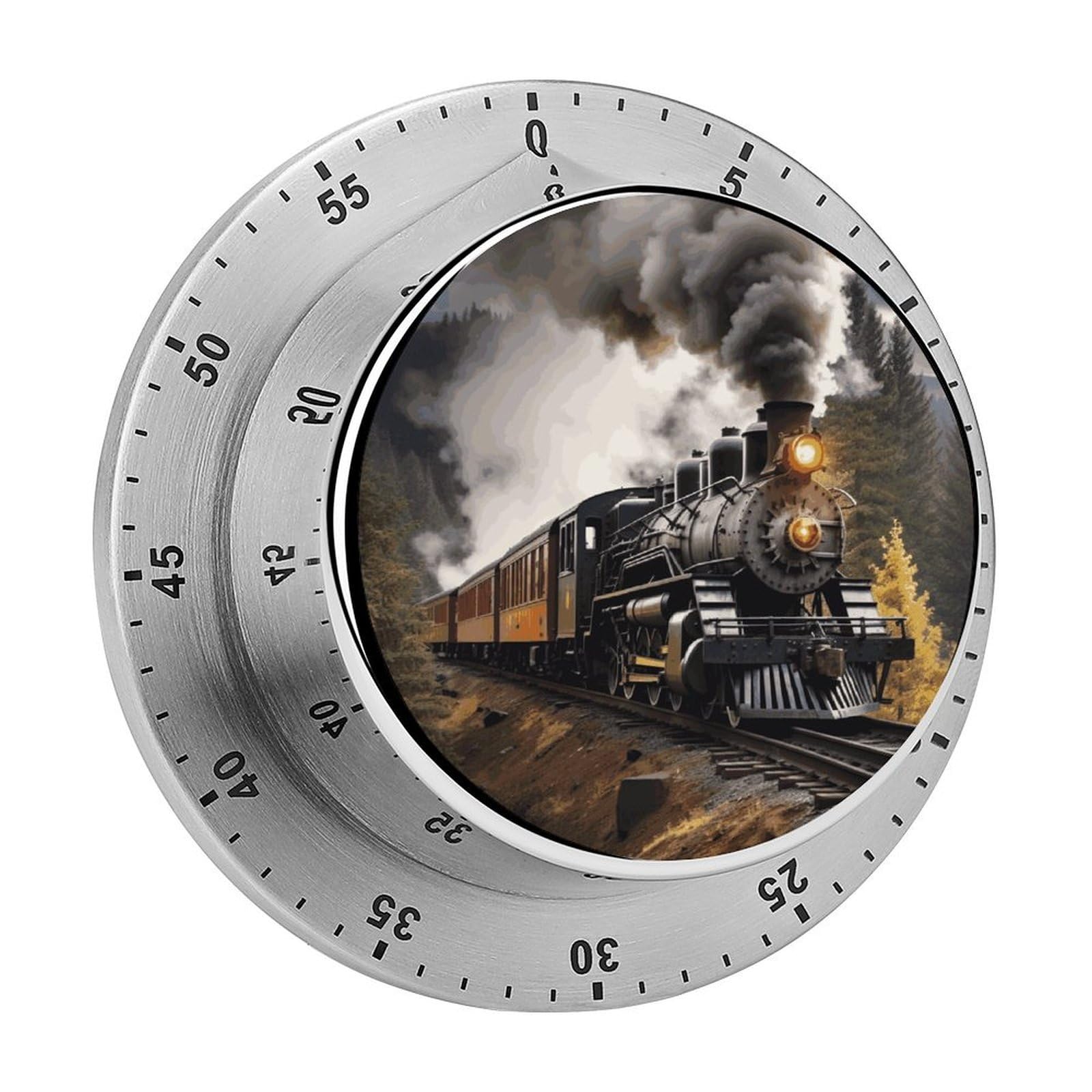 Steam Train Kitchen Timer for Cooking Chef Cooking Magnetic Timer Loud Alarm Mechanical Desk Stainless Countdown Reminder