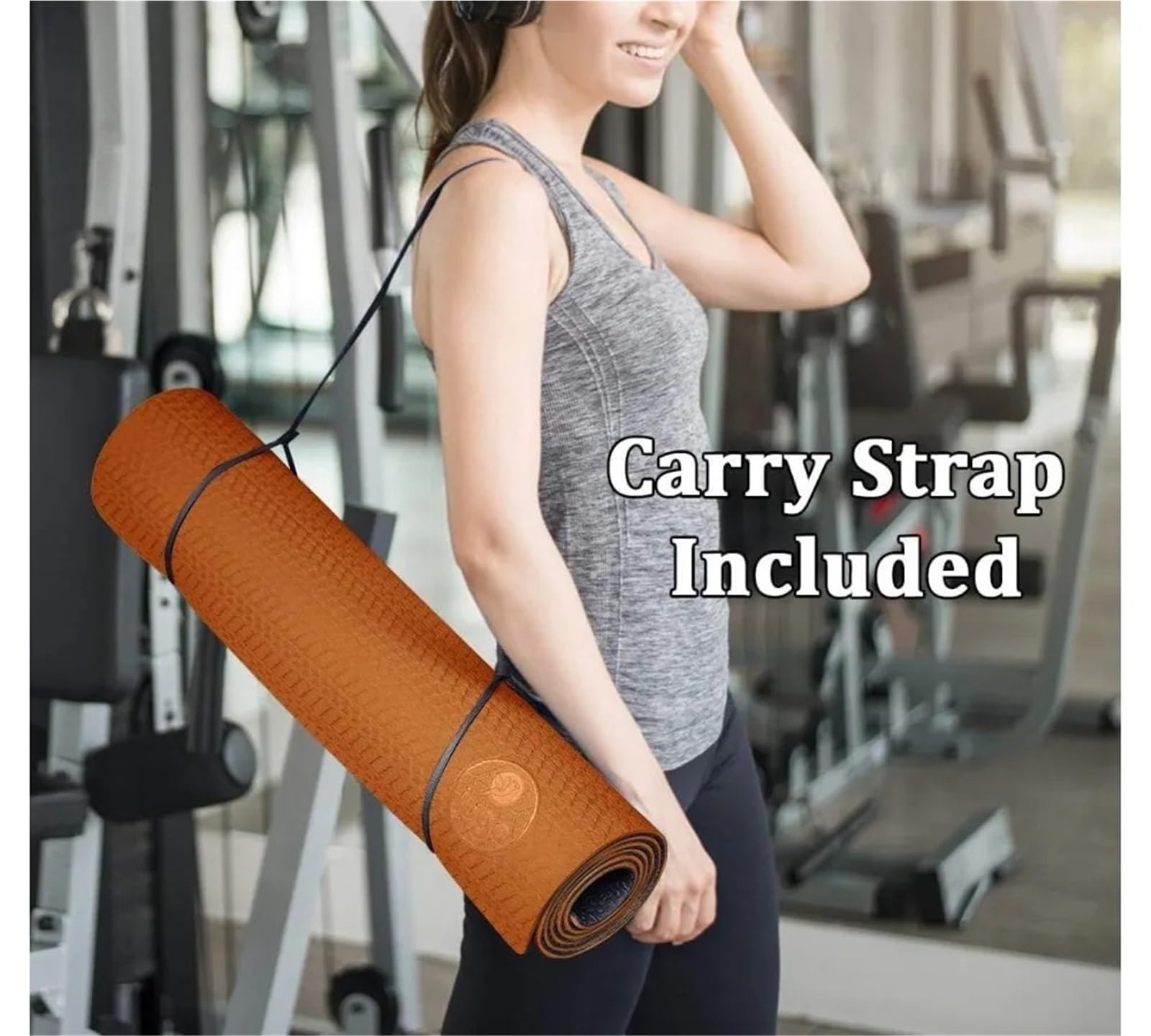 Yogamatte 6 mm TPE-Yogamatte, rutschfest, for Heimtraining, Pilates