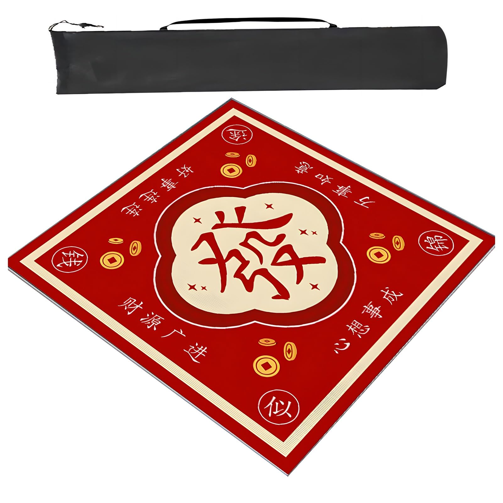 Tapis de Table de mah-Jong, Tapis de Table Mahjong Portable avec Sac Transport, antidérapant(140 cm/55.11 in)
