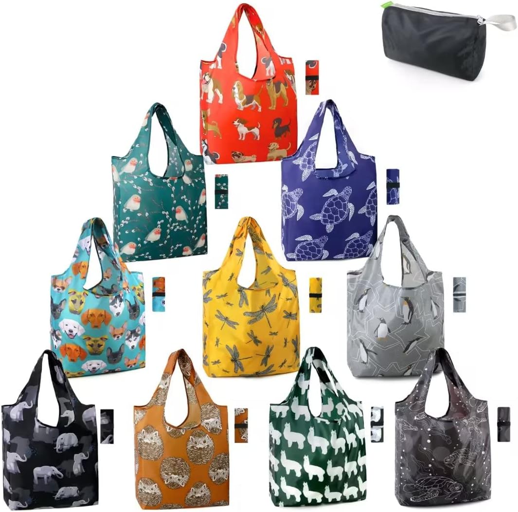 Reusable Grocery Bags for Shopping Washable Foldable 5 Pack