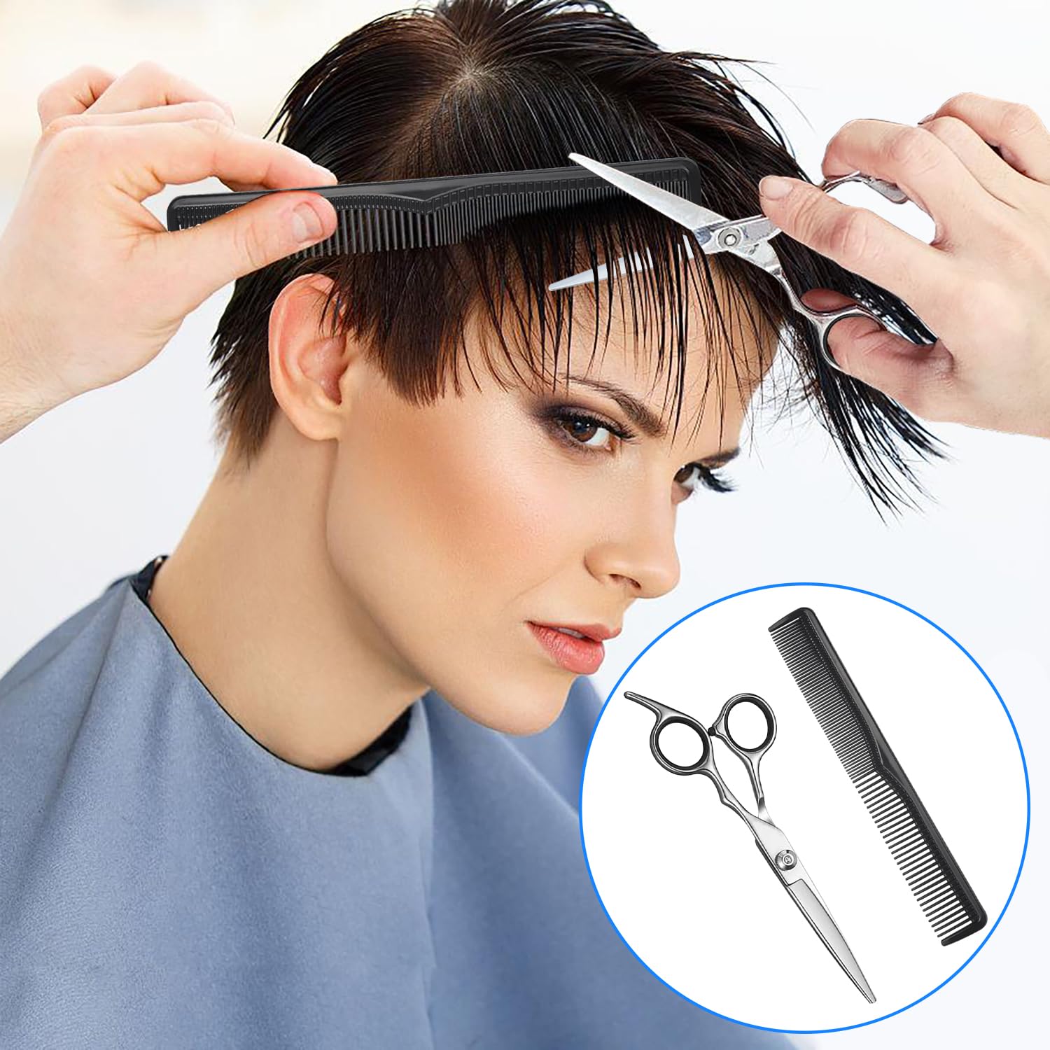 Forbici Parrucchiere Professionali, Forbici per Capelli in Acciaio Inossidabile, Forbici Capelli per Donna, Uomo, Bambino