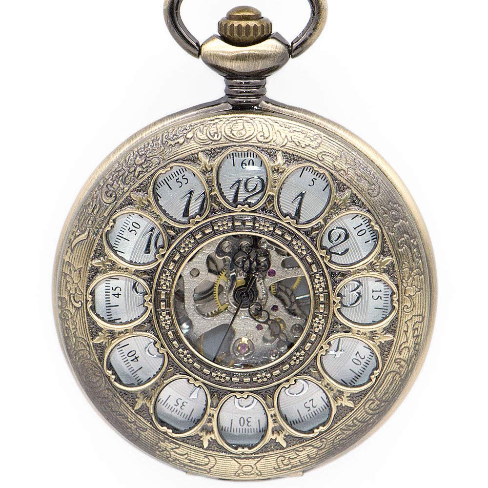 Pocket Watch einzigartige Sonnenblume Hollow Design Mechanische Taschenuhr Männliche Uhr Retro Skelett Hand Wind Fob Uhren