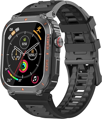 Reloj inteligente militar con GPS para hombre, presión altitudbrújula, reloj inteligente de fitness para teléfonos Android y iPhone, rastreador de