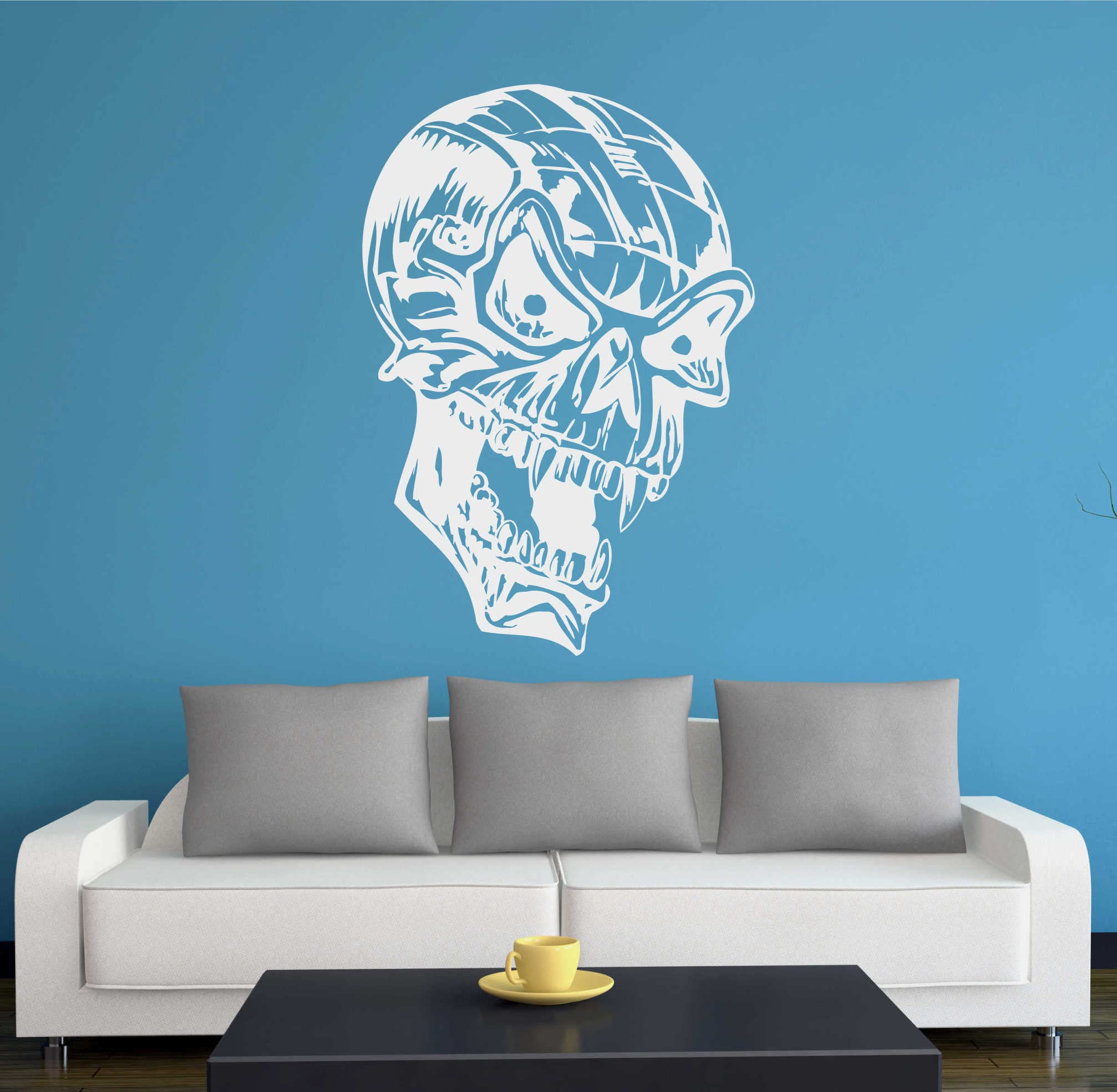 Wandtattoo Teufel Der Hölle – 120x82 Cm, Silber, Selbstklebend, Für Wohnzimmer, Kinderzimmer & Mehr