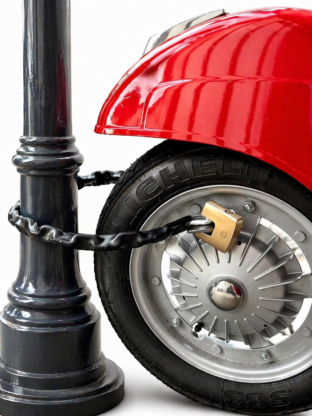 Antifurto GPXL adatto a Vespa PX con Catena e Lucchetto modelli PX 125, 150, 200, PE, Arcobaleno, T5