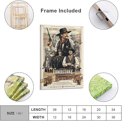 Miniatura 2 de Póster de arte con lápida de película, pinturas artísticas en lienzo, decoración de pared, decoración del hogar, sala de estar, impresiones