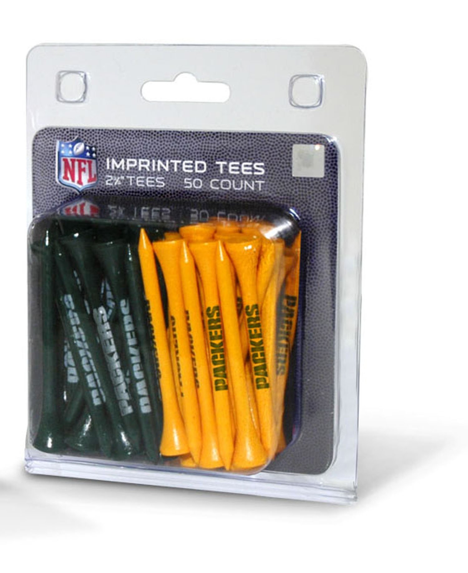 Team Golf NFL Green Bay Packers Pack Of 50 Golf Tees 2-3/4" Golf Tees, 50 Pack, Regulation Size, Multi Team Colors — image 1