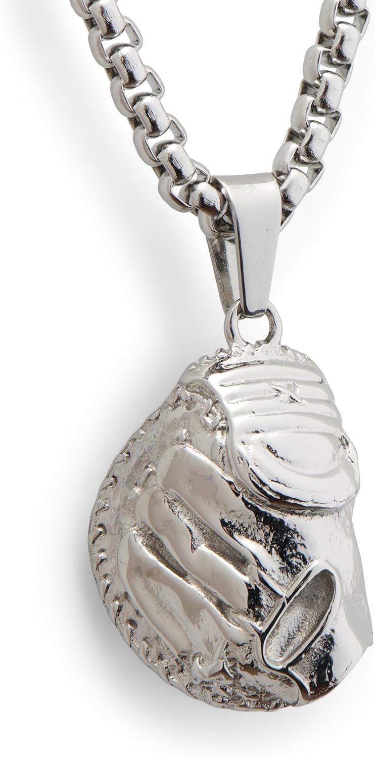 Catchers Mitt Pendant Necklace - Baseball Chain - Sports Jewelry