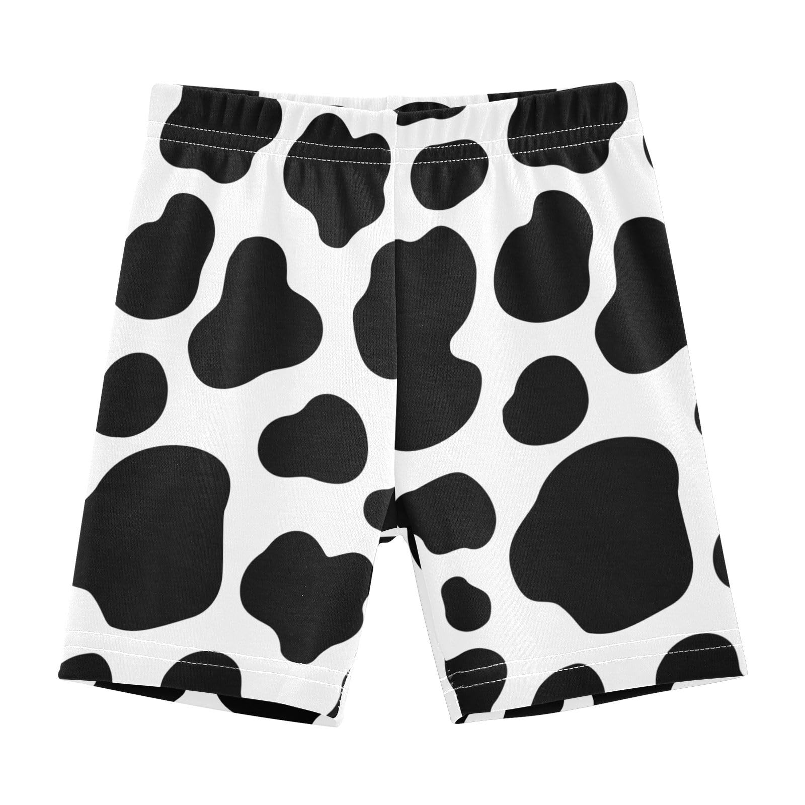 JHKKU Girls Cow Print Shorts Cotton Cartwheel Bike Kids Biker Under Dress Dance Short Girl Clothes 4T