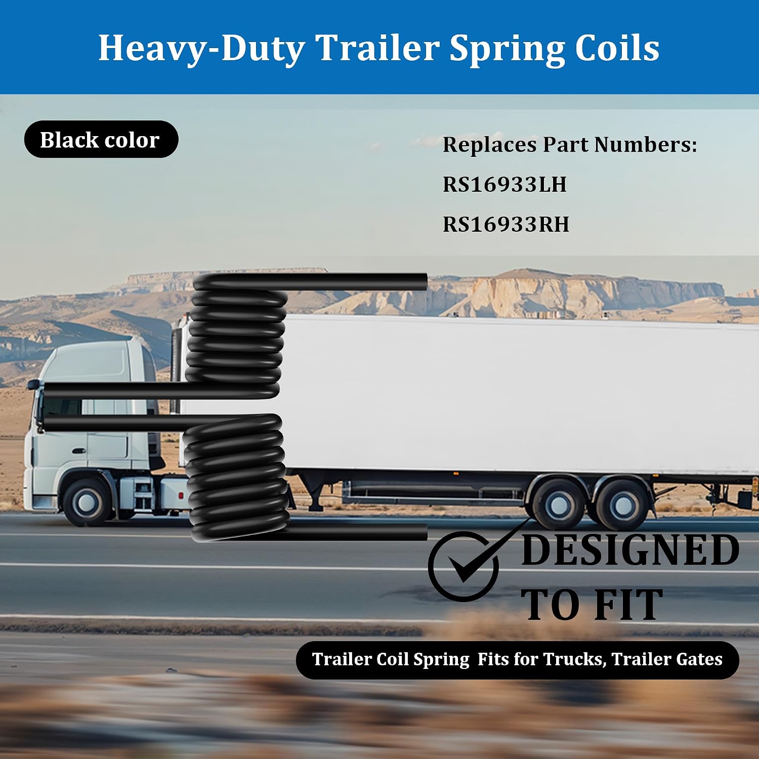Trailer Ramp Spring, Heavy-Duty Trailer Coil Springs 2000 lbs Torque for Trucks Trailer Gates RS16933LH RS16933RH One Pair (1 Left and 1 Right)