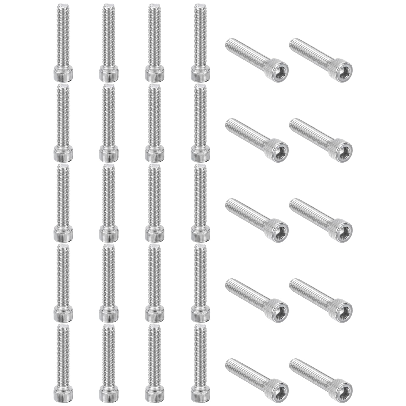 PATIKIL 1/4-20 x 1-1/4" Hex Socket Cap Head Screw Bolt, 30Pcs 304 Stainless Steel 18-8