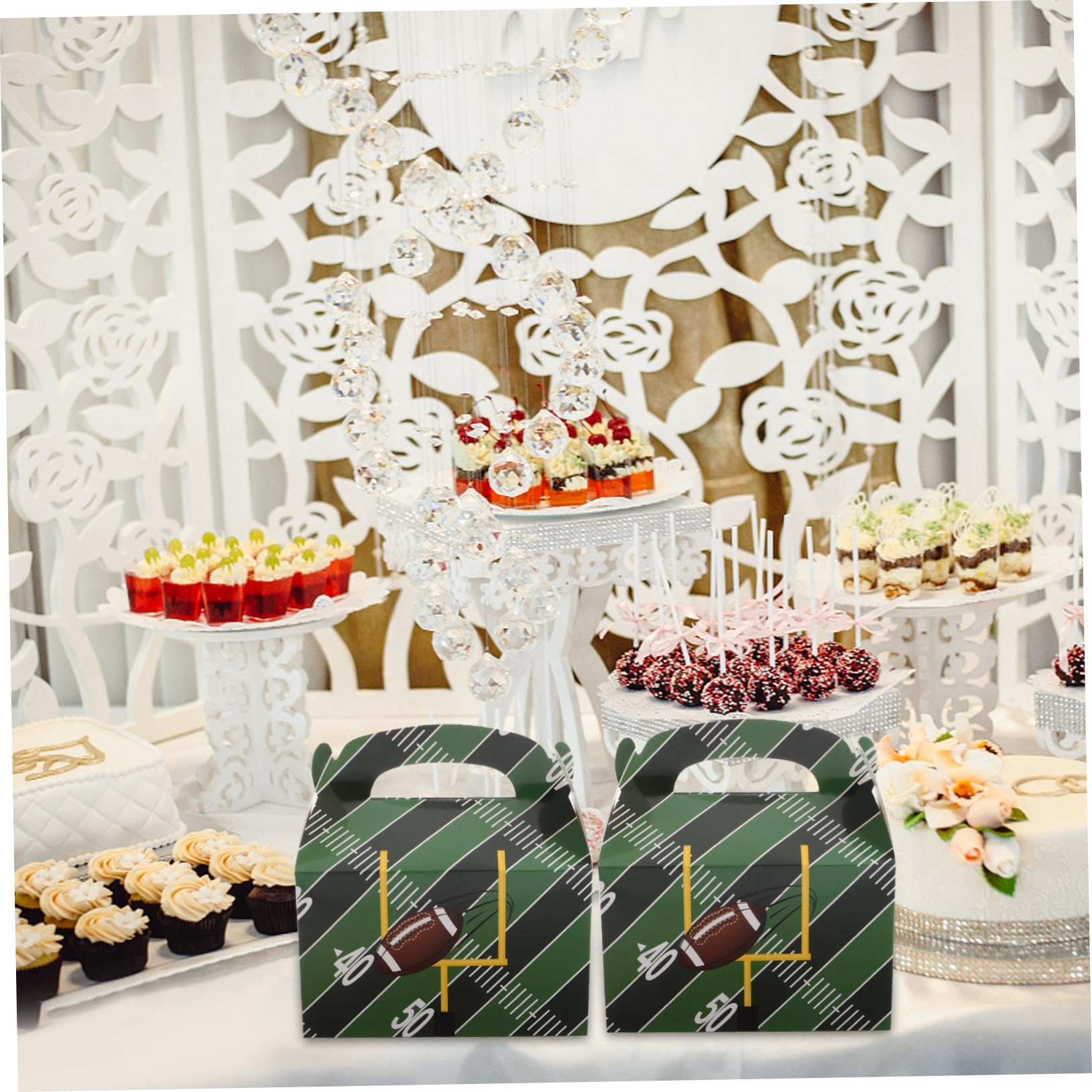 Mipcase 50 Pezzi Scatole da Festa Tema Calcio Confezione per Snack e Dolci per Compleanni e Sportivi Design Unico Confezionare e Condividere Treats