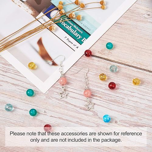 Miniatura 4 de Kissity - Cuentas de cristal de imitación de jade de 0.315 pulgadas, pintadas y horneadas, cuentas para fabricarse joyas, 8mm