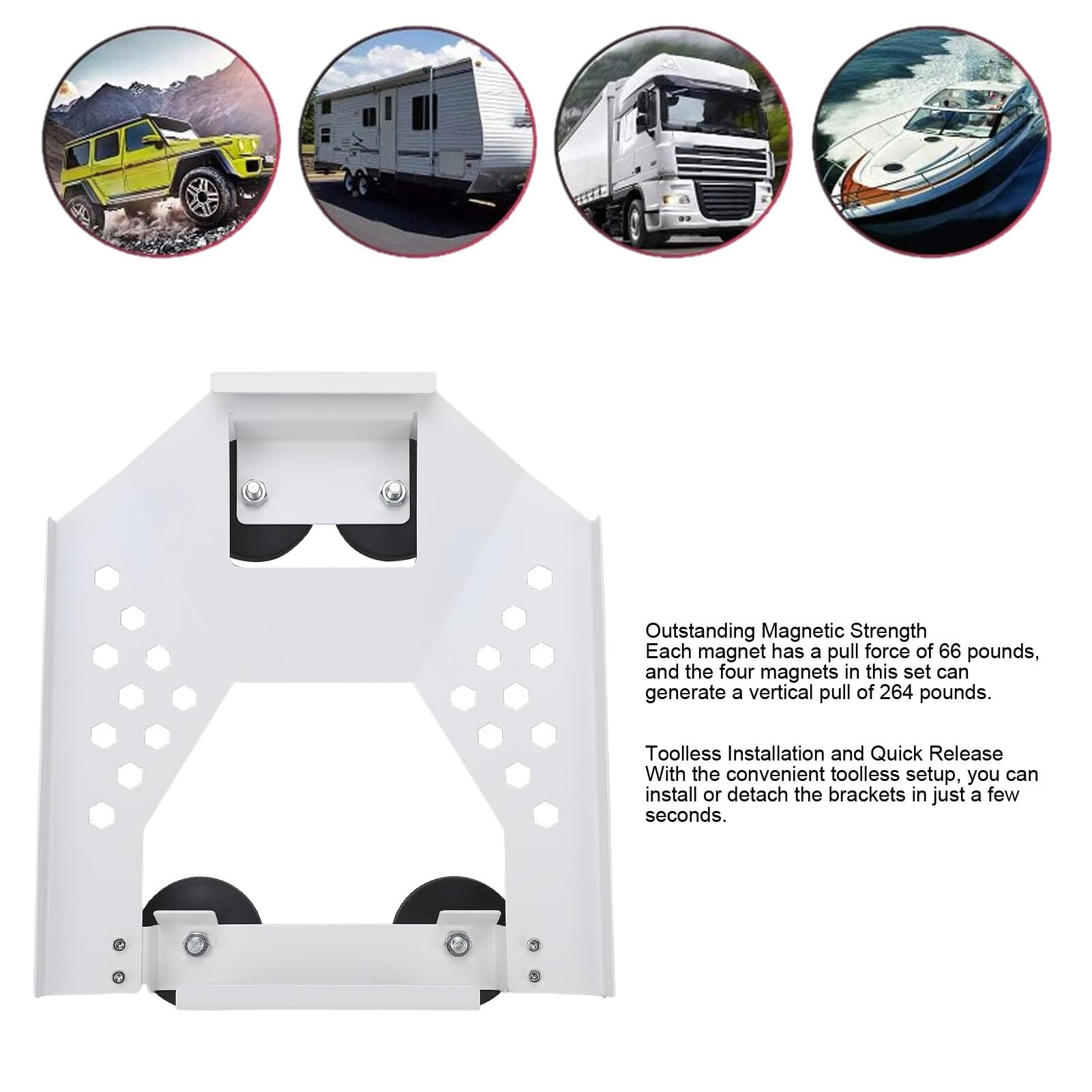 Supporto Magnetico da Tetto per Auto da 264 Libbre per Antenna Radio Satellitare con Base Protettiva in Gomma con Rivestimento a Prova di Luce Solare per Yacht SUV