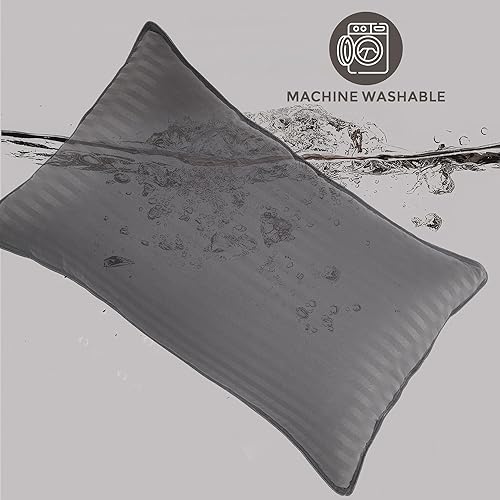 Vista 14 de Bafode Almohada de cama, almohadas de la colección de hotel para dormir, juego de 2 almohadas de tamaño estándar, almohada alternativa de plumón