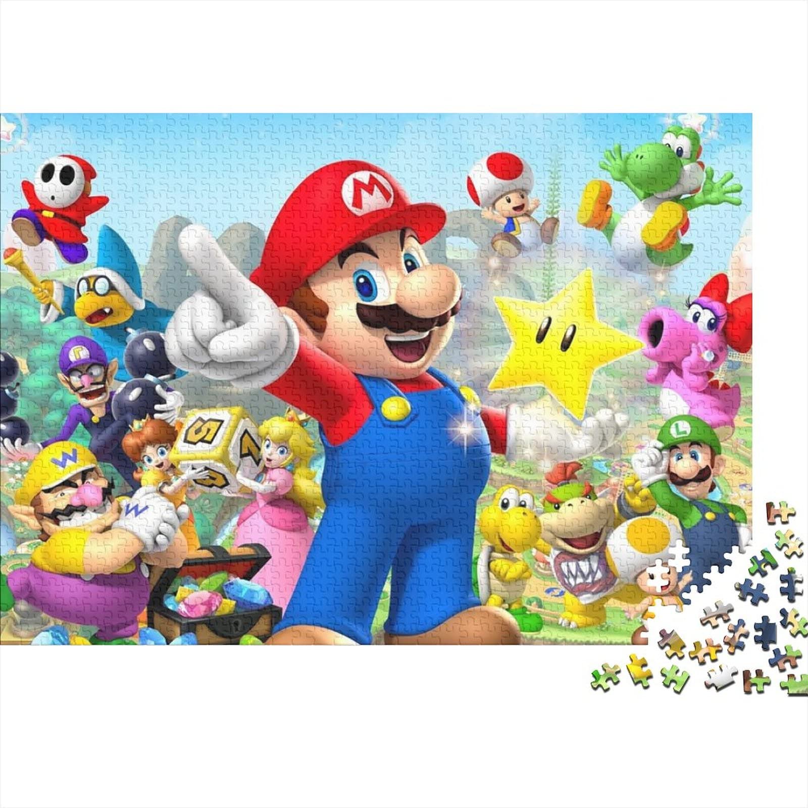 Juego Characters Puzzles 3D para Adultos Y Adolescentes,Madera Puzzle 1000 Piezas - Super Mario,Arte De Juego De Impresión De Alta Definición Multicolor Regalo Creativo 1000pcs (75x50cm)