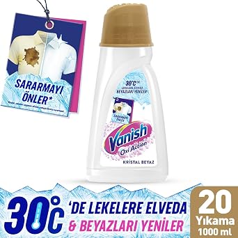 Vanish Kosla Multipower Stain Remover and Laundry Detergent Booster Set for Colors and Whites (2 x 1000 ml)