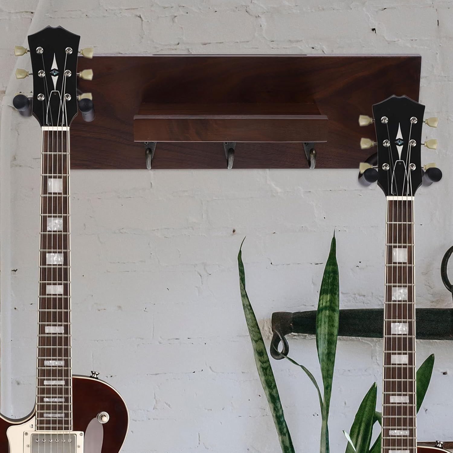 Abaodam Wall Hanging Guitar Rack Guitar Mount Bass Hook Wooden Guitar Stand Guitar Wall Holder Guitar Hanger Wall Mount Guitar Holder Multi Guitar Stand Rack Bass Guitar Stand Guitar Hooks