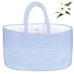 ABenkle X-Large Diaper Caddy Organizer, Boho Rustic Cotton Rope Nursery Baby Basket, Changing Table Organizer for Baby Diaper Storage and Baby Shower