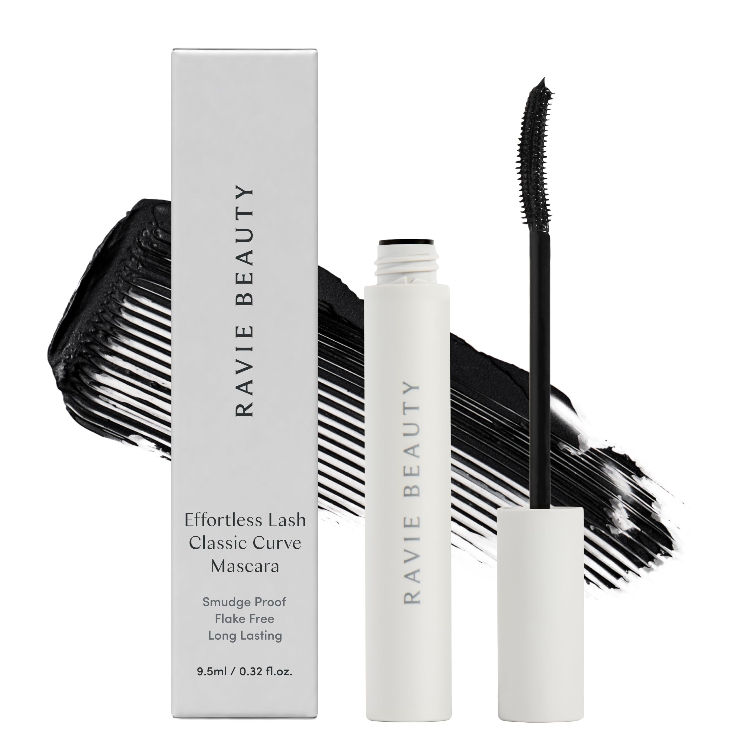 Ravie Beauty Effortless Lash Classic Curve Mascara (Black) - Lengthening and Volumizing Mascara, Smudge Proof, Flake Free, Buildable, Long Lasting, Washes Off with Warm Water