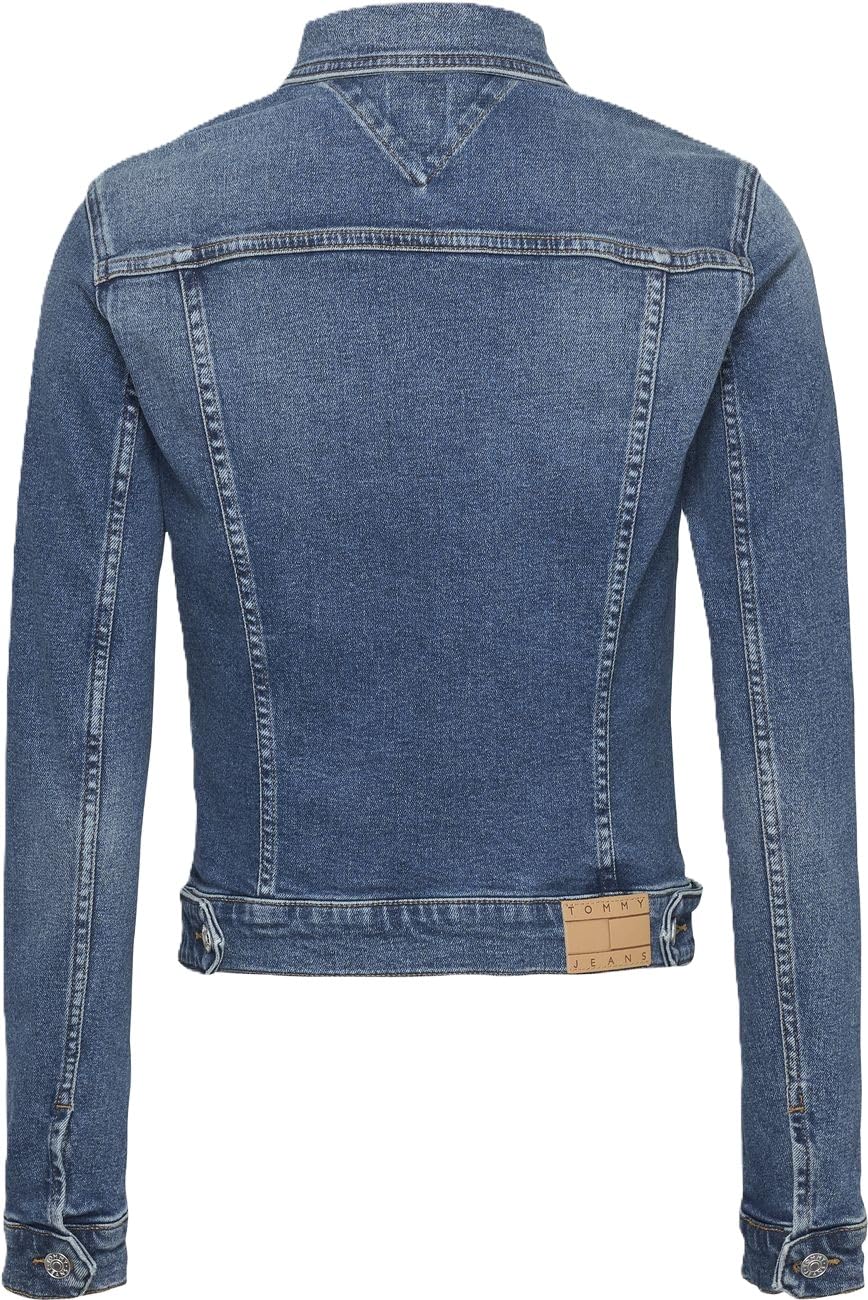 Tommy Jeans Donna Giacca in Jeans Vivianne Chiusura con Bottoni, Blu (Denim Medium), XL