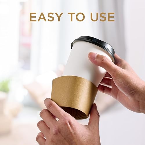 Miniatura 6 de Vplus Paquete de 200 fundas desechables para café, se adaptan a tazas de 10 a 24 onzas, marrón, papel, 200 unidades