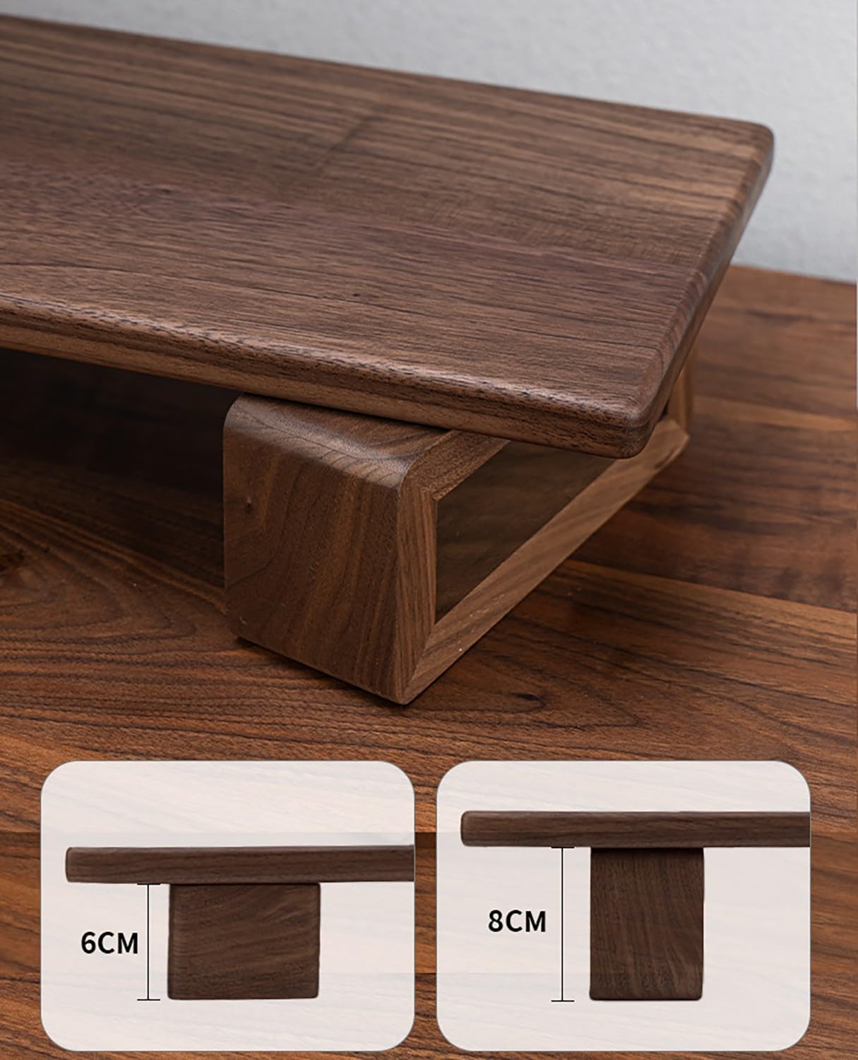 Supporto da scrivania in legno per computer portatile/PC, ripiano per ufficio nizer per spazio di lavoro, altezza regolabile dello schermo (120 x 15 cm), migliora l'ergonomia e risparmia spazio