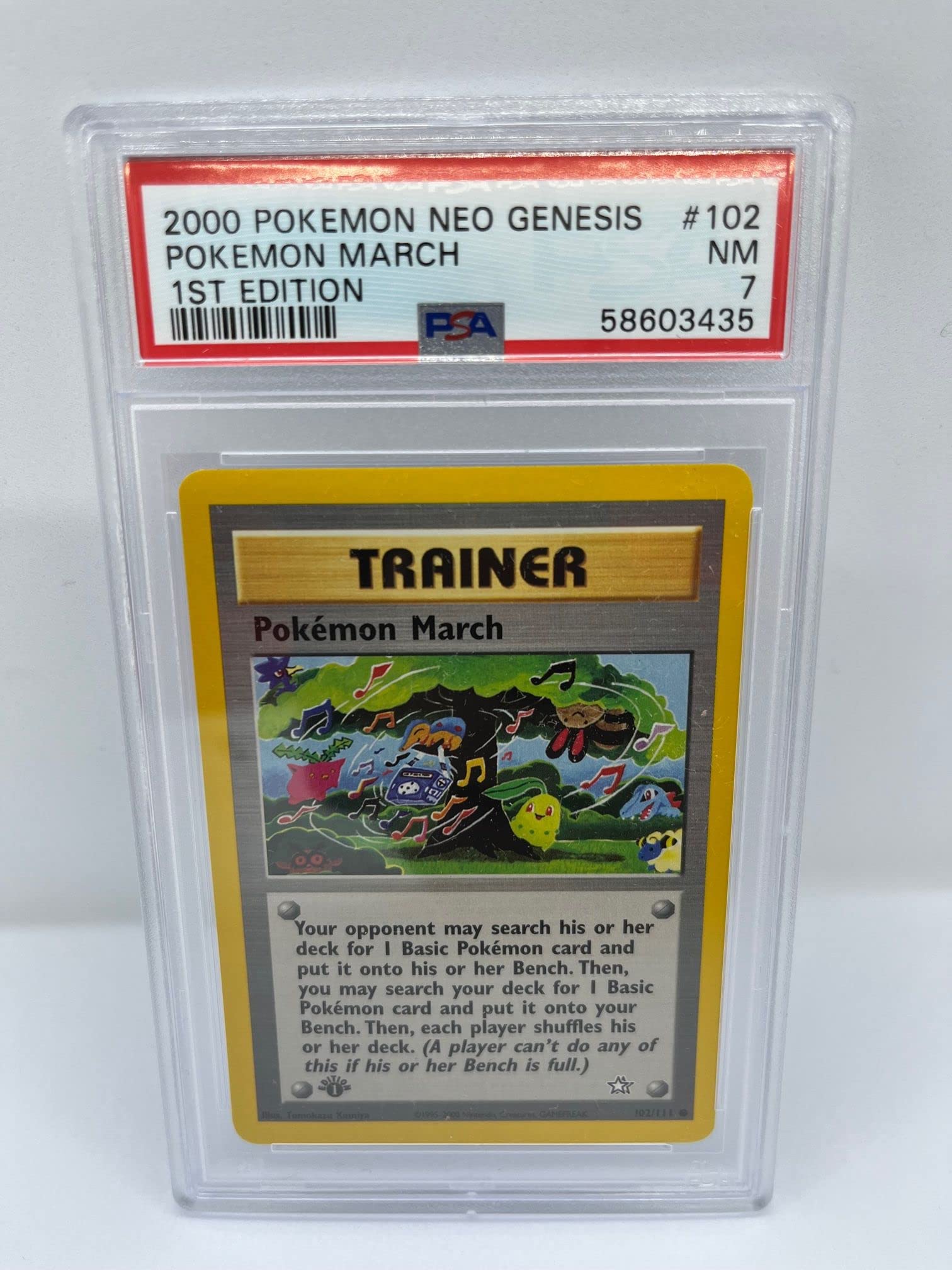 Pokemon March 102/111 PSA 7 Graduated 1st Edition Common Pokemon Card (2000  Pokemon Neo Genesis) + TitanCards® Toploader: Amazon.de: Toys