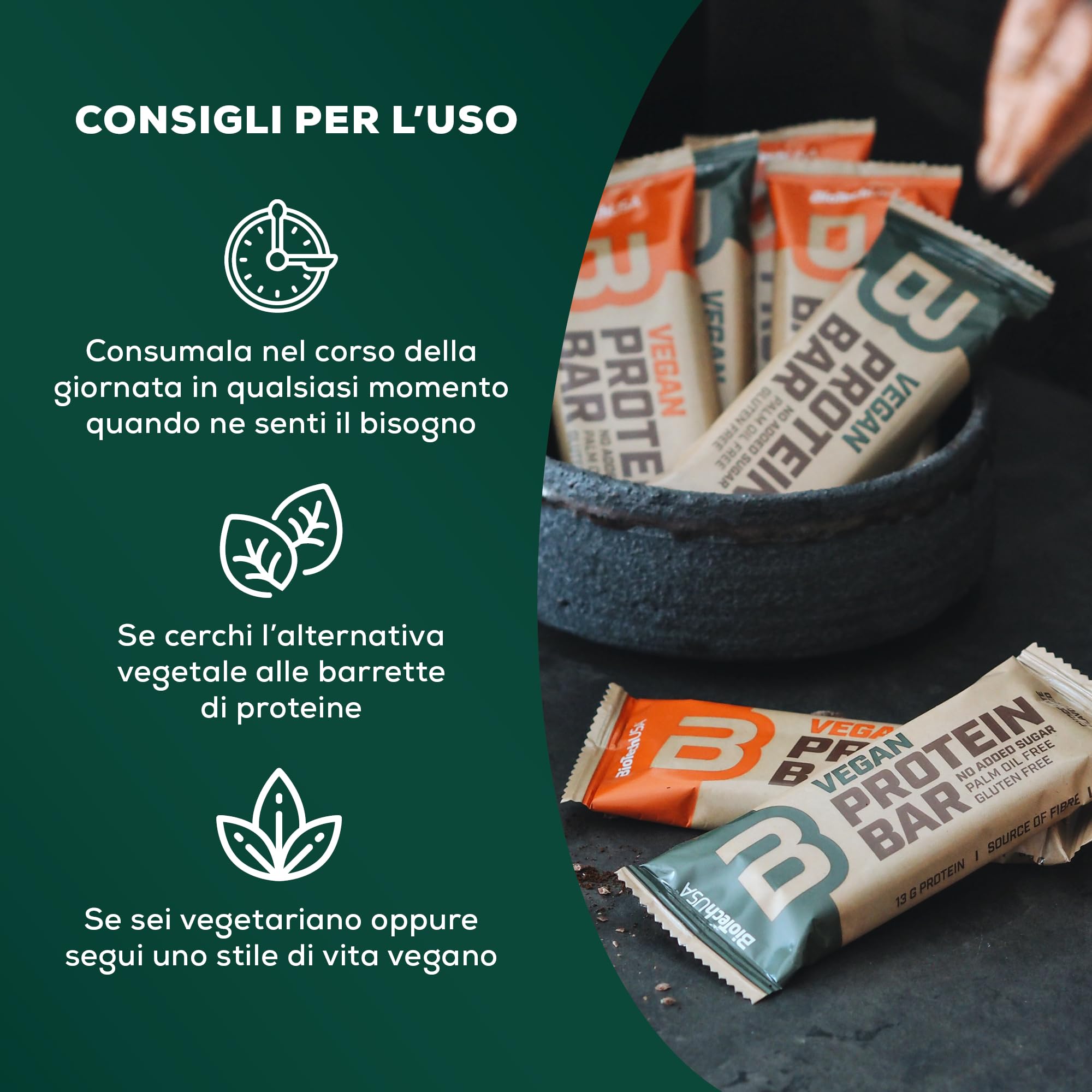 BioTechUSA Vegan Protein Bar | con proteine di riso e pisello | Barretta vegetale | fonte di fibre | povera di zuccheri | senza glutine e olio di palma | 20*50 g, Cioccolato